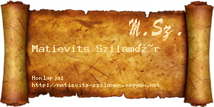 Matievits Szilamér névjegykártya